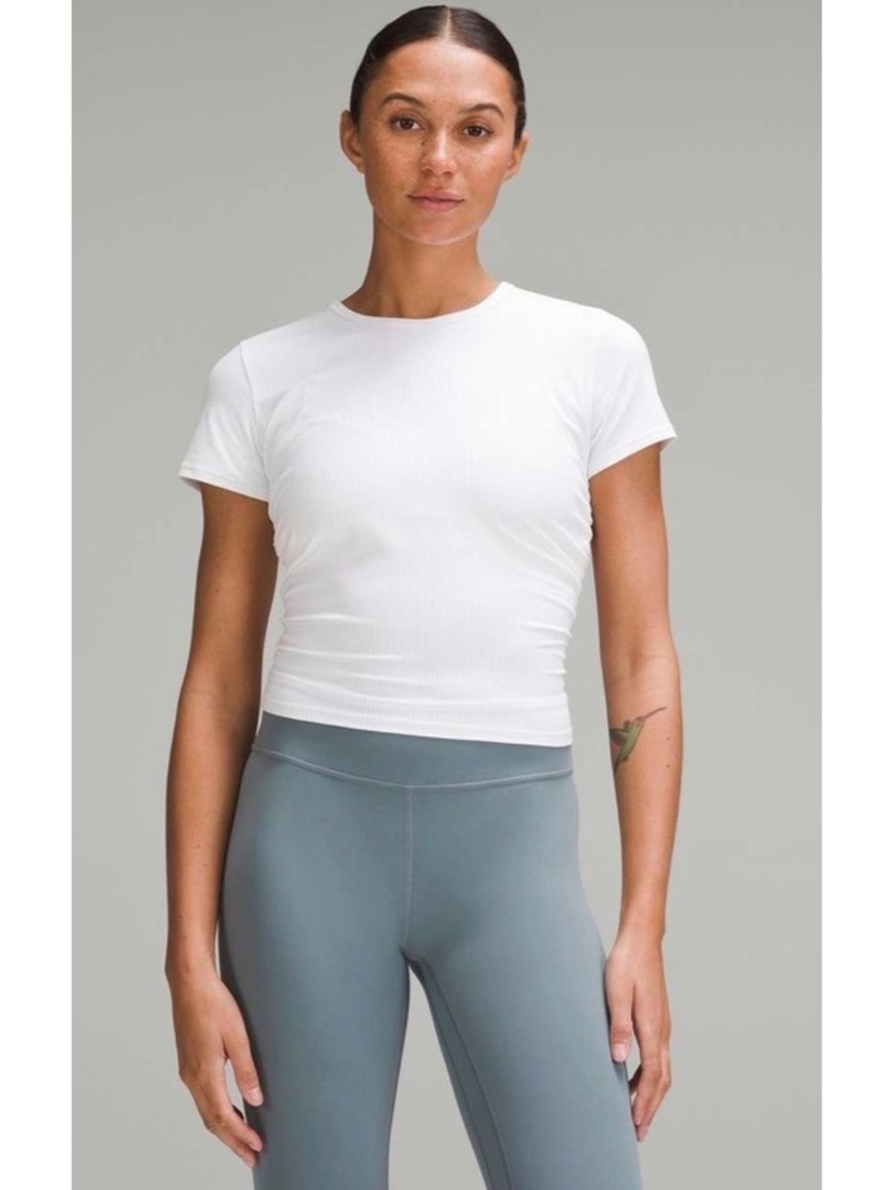 Lululemon White All It Takes Ribbed Nulu T-Shirt Size S